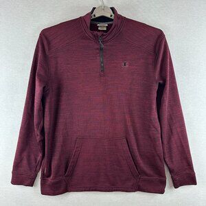 CHAMPION PERFORMANCE MEN'S 1/4 ZIP WARM CONTROL FLEECE PULLOVER IN MAROON XL